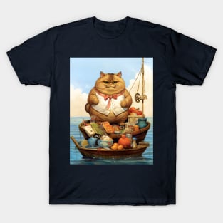 Cats at Sea: Fat Cats, little boats T-Shirt